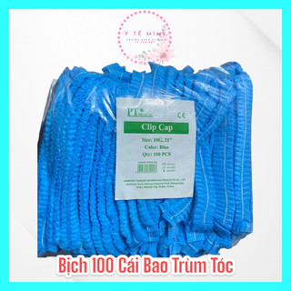 Bịch 100 cái bao trùm tóc (Nón giấy y tế/ nón con sâu)