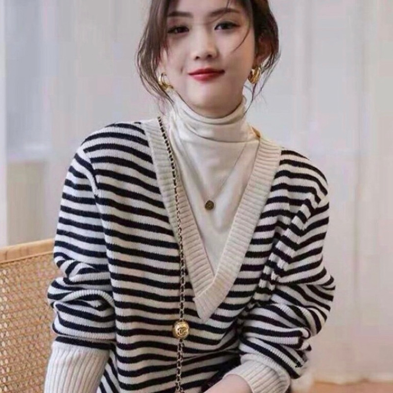 Áo sweater Dệt Kim Cổ Lọ Tay Dài Thời Trang Hàn Quốc Cho Nữ