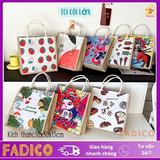 Túi xách nữ túi cói lớn thời trang phong cách vintage túi xách đi biển đi chơi-fadico