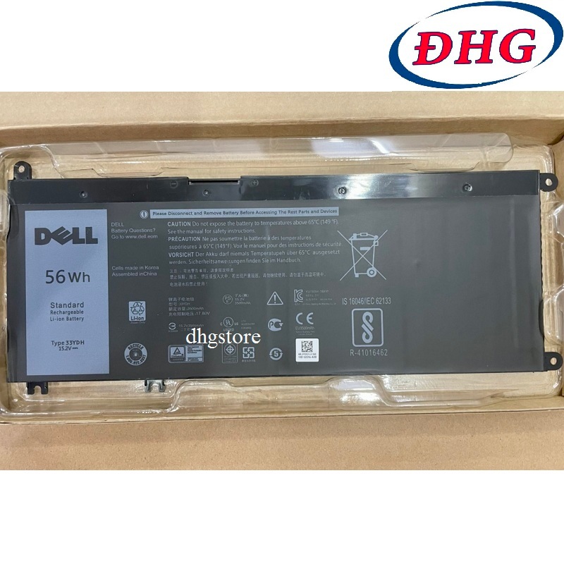 Pin laptop Dell Latitude 3400 3500, Vostro 3190 3310 3400 3500 7580, P75F P79G P89G, 33YDH, 56Wh