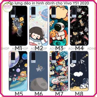 Ốp lưng dẻo in hình vivo y51 2020 y53s y33 hình phi hành gia, vũ trụ dễ thương