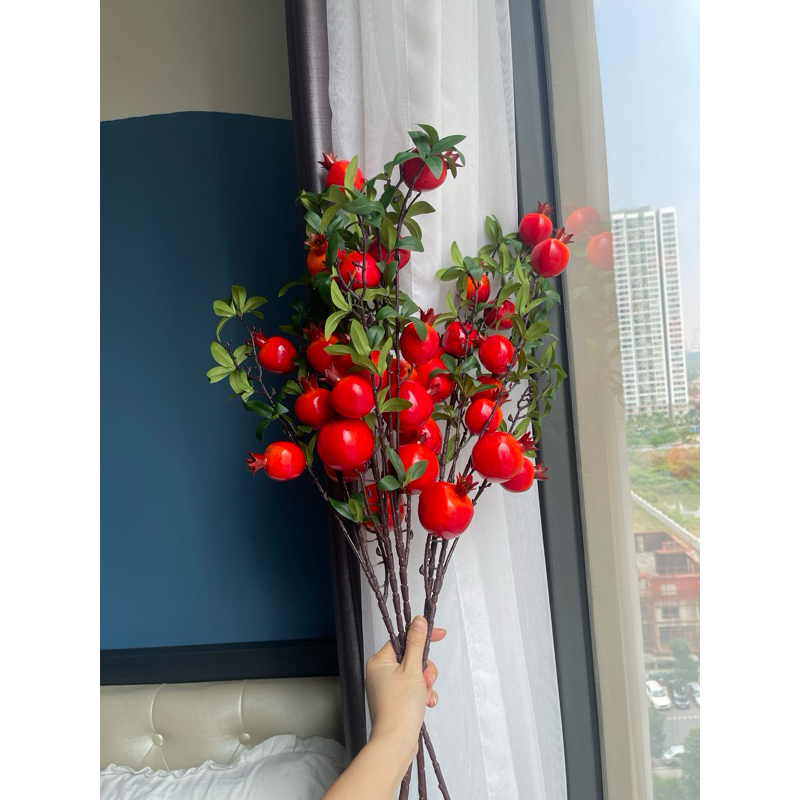 Cành lựu giả 7 quả cao 85cm