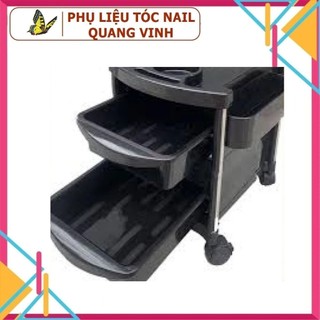 Xe đẩy nail 3 tầng màu đen