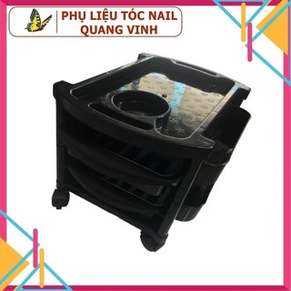 Xe đẩy nail 3 tầng màu đen