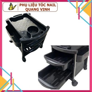 Xe đẩy nail 3 tầng màu đen