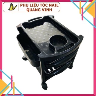 Xe đẩy nail 3 tầng màu đen