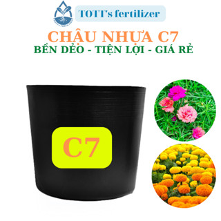 (combo 50 cái)Chậu nhựa đen C7 (15x13x12) dẻo, bền, nhẹ dùng trồng cây TOTT's fertilizer