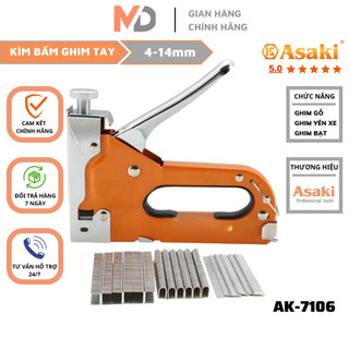Súng bắn ghim có tăng lực đa năng 3 kiểu bắn ghim Asaki AK-7106 + Tặng hộp ghim