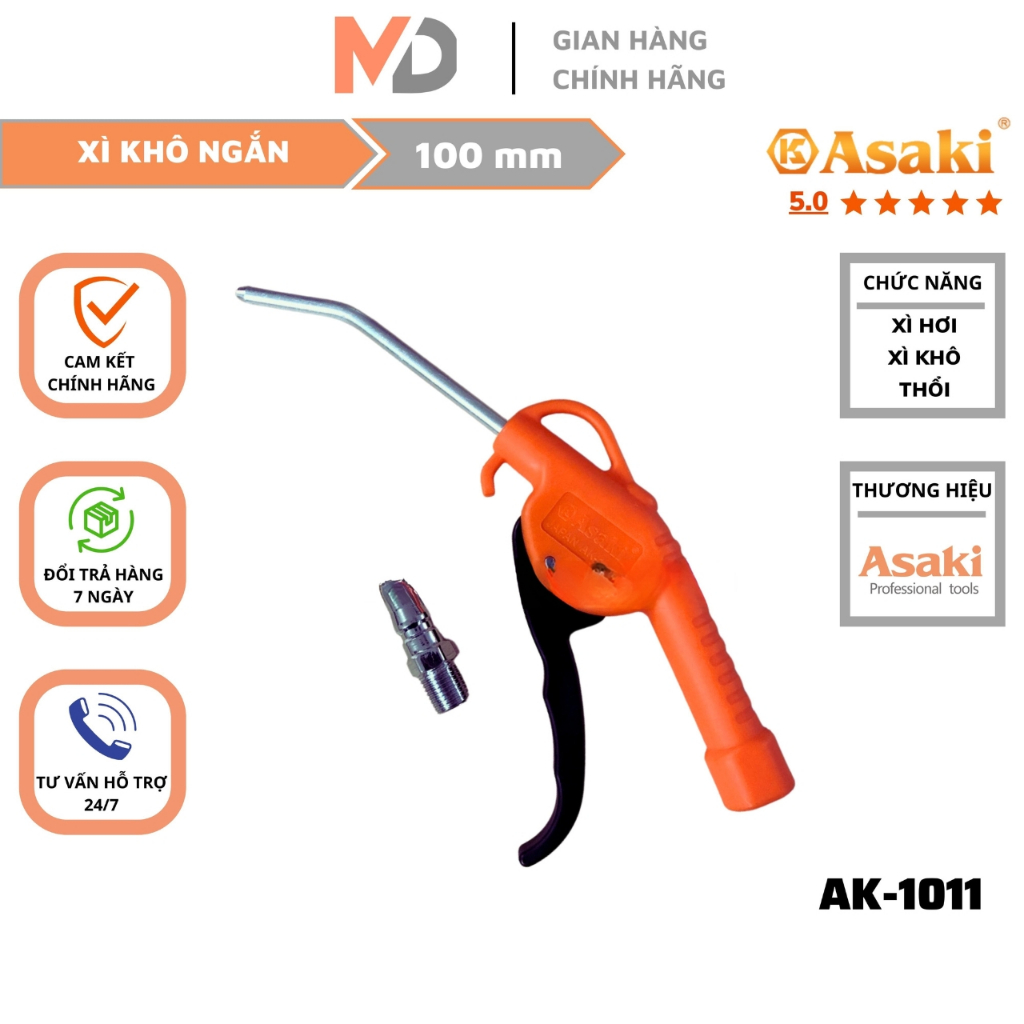 Súng xịt hơi mỏ cong Asaki AK-1011 100mm