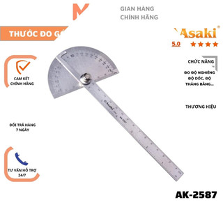 Thước đo góc 180 độ 90x150mm asaki ak-2587