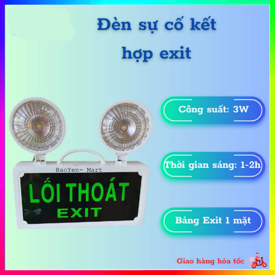 ĐÈN SỰ CỐ 2 TRONG 1 KẾT HƠP ĐÈN EXIT, ĐÈN KHẨN CẤP