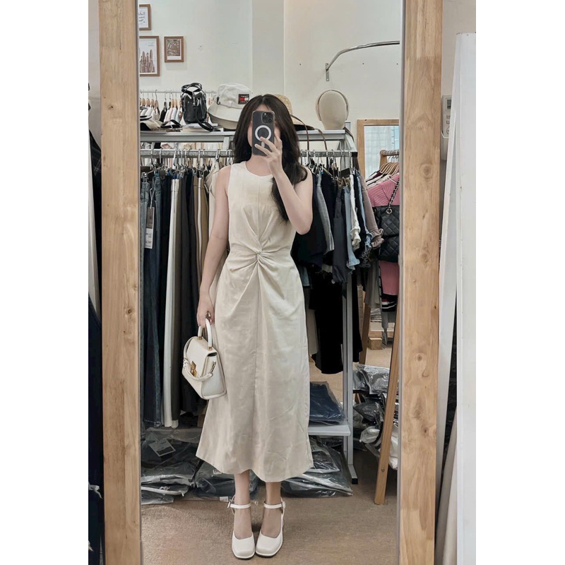 ĐẦM LINEN XOẮN EO SÁT NÁCH (nn)