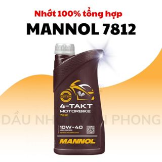 Nhớt Mannol 7812 10W40 MOTORBIKE 4- TAKT CÔNG NGHỆ ESTER  dùng cho xe số,tay côn