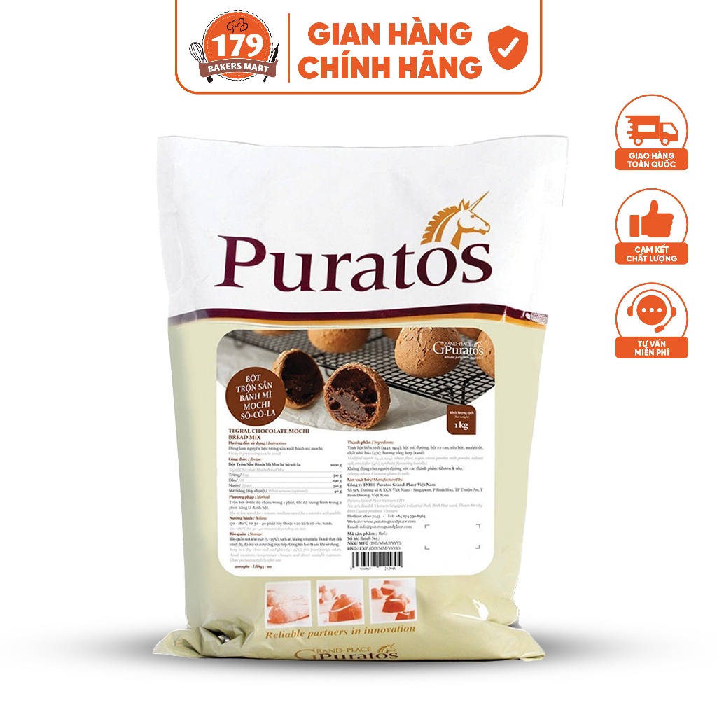 Bột Trộn Sẵn Bánh Mì Mochi Socola Puratos Grand-Place VN- 1Kg