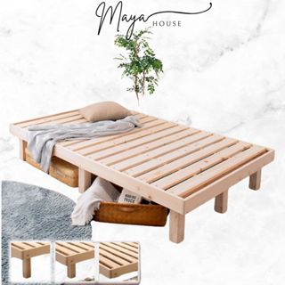 Giường ngủ pallet chân cao 20cm 30cm gỗ thông gấp gọn