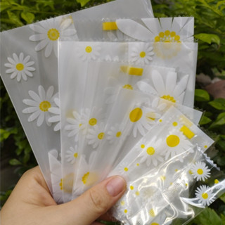  Túi đựng bánh cookie  bánh quy  trà hoa,set 100 túi  trắng mờ hoa cúc - nhiều kích thước- kizota 