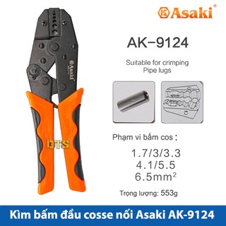 Kìm bấm cos nối asaki ak-9124 1.7 ~ 6.5mm2 - kềm bấm cốt nối