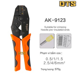 Kìm bấm cos pin asaki ak-9123 0.5 ~ 6mm2 - kềm bấm cốt pin