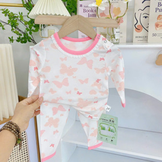 [size này ko có nút] Đồ bộ điều hoà dài 8-20kg (1-5 tuổi) vải thun lạnh tencel mềm mát