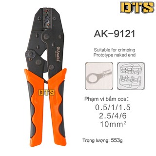 Kìm bấm cos tròn asaki ak-9121 0.5 ~ 10mm2 - kềm bấm cốt tròn
