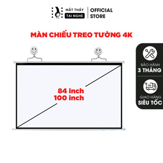 Màn chiếu treo tường 4K có nẹp sắt - Cuộn lại dễ dàng - Chuyên dụng cho máy chiếu - Chất liệu PVC cao cấp tỷ lệ 16:9