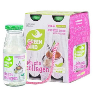 Lốc 4 chai Yến sào và Collagen Green Bird Nutrinest (4chai x185ml)