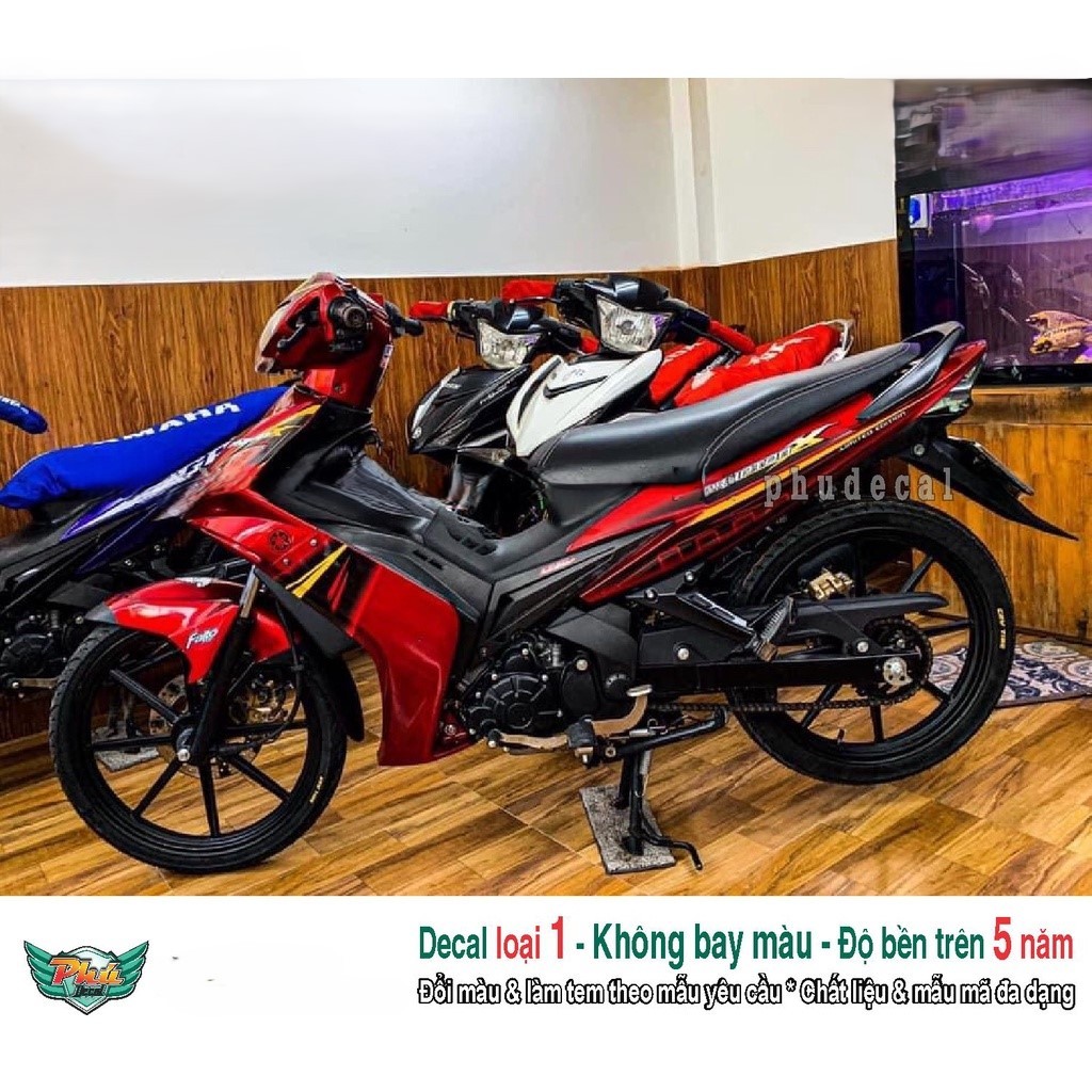 Tem rời xe Ex 2006-2010 đỏ đen (A)