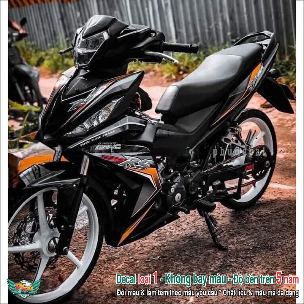 Tem rời xe Winner đen cam Rs (A)