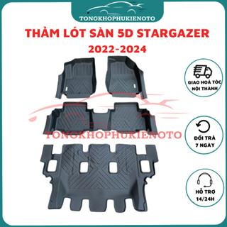 Thảm lót sàn ô tô Hyundai Stargazer 2023-2024,Thảm NHỰA 5D MẪU TRÀN VIỀN đúc nguyên khối theo xe. Bộ 4 miếng