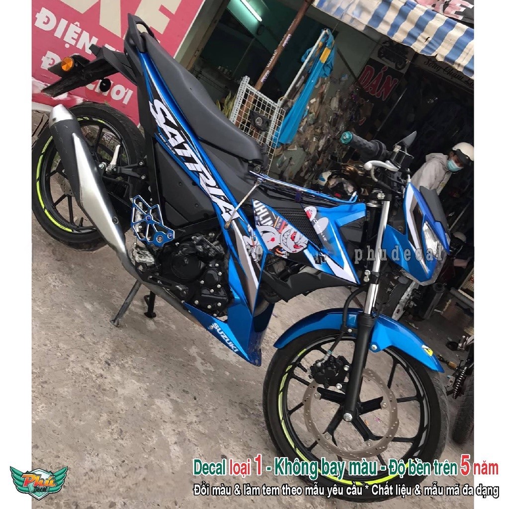 Tem rời xe Satria xanh thỏ (A)