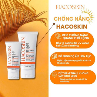 Kem Chống Nắng HaCoSkin, Kem Chống Nắng Phổ Rộng Chống Nước, Trắng Sáng Da