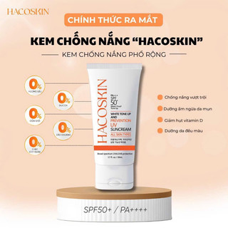 Kem Chống Nắng HaCoSkin, Kem Chống Nắng Phổ Rộng Chống Nước, Trắng Sáng Da