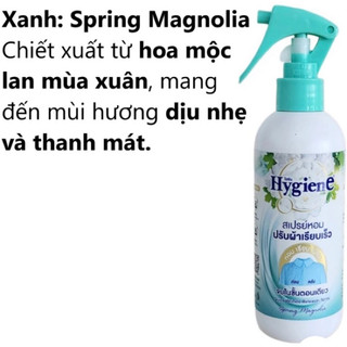 Xịt thơm làm phẳng quần áo Hygiene Rose Water Thái Lan 220ml - Khử mùi hôi giúp quần áo mềm mại, thơm mát