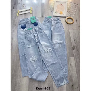 Quần baggy jean lưng cao basic