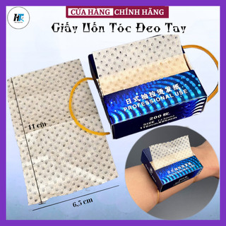 Giấy uốn lạnh mỏng dai có dây đeo sử dụng được nhiều lần hỗ trợ uốn tóc nam nữ hộp 200 tờ