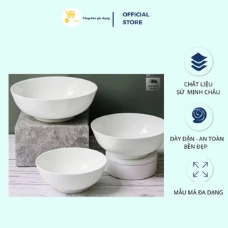 Bát/Tô Sứ Trắng Minh Châu Sâu, Bát Ban Phở, Bún, Tô Canh |7-8| Mta_Mart