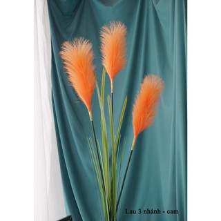 Hoa Giả 🌺 Cành Lau Lụa 3 Nhánh Dài