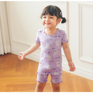 (New Arrival) [Vaenait Baby] Bộ đồ ngắn tay họa tiết thỏ dễ thương cho bé gái