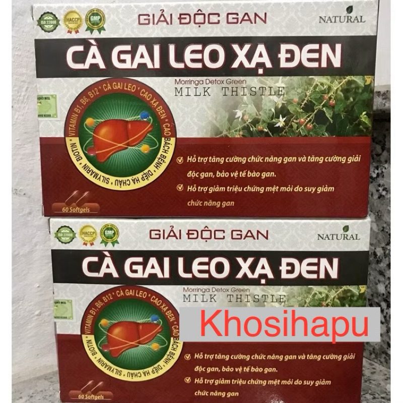 Viên Cà Gai Leo Xạ Đen giúp bổ gan, bảo vệ gan, thanh nhiệt, giải độc, nhuận gan, lợi mật, đào thải độc tố gan 60 viên