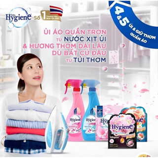 Xịt thơm làm phẳng quần áo Hygiene Rose Water Thái Lan 220ml - Khử mùi hôi giúp quần áo mềm mại, thơm mát