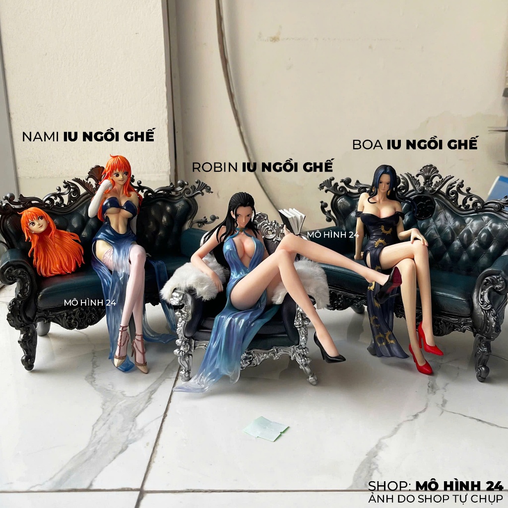  Đồ chơi mô hình Nico Robin Nami Boa hancock IU ngồi ghế quý phái one piece IU STUDIO onepiece figure F1 cao 17 cm nét 
