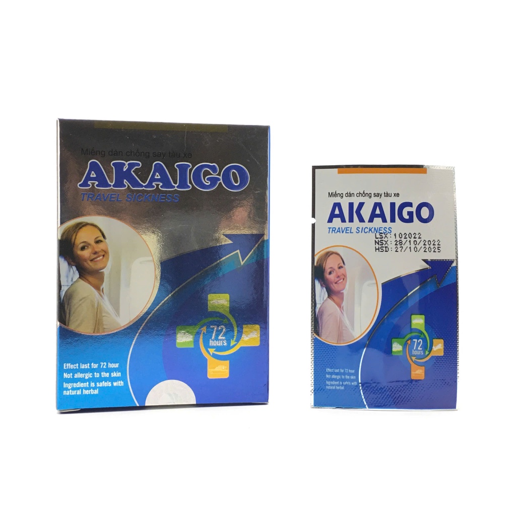 Dán say xe thảo dược AKAIGO ( gói 1 miếng 1 lần dán tác dụng 72h)