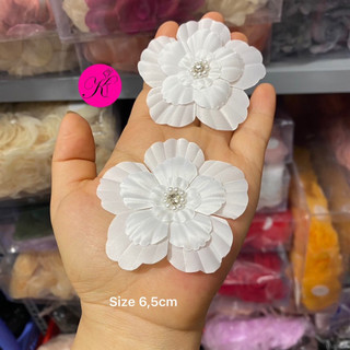 Hoa cánh lụa kết nhuỵ đá pha lê đính áo váy( túi 10 hoa)