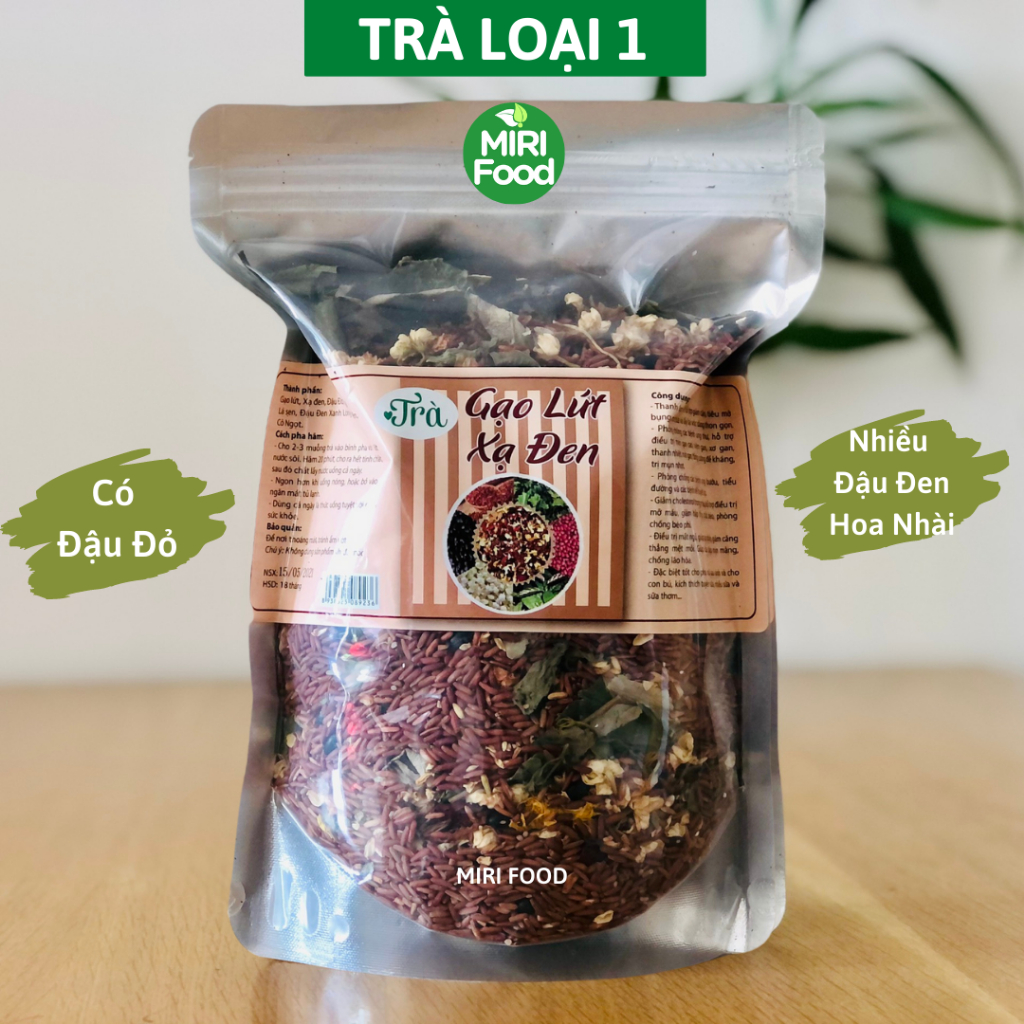 1Kg Trà gạo lứt xạ đen, đậu đen, đậu đỏ, hoa nhài, lá sen hỗ trợ giảm cân, đẹp da, hỗ trợ ngủ ngon (Handmade)