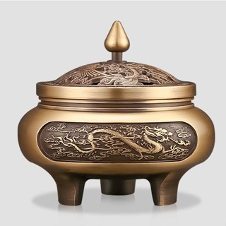 Lư Đốt Trầm Hương Đồng Nguyên Khối Họa Tiết  Và Chân Đế Đồng Nhiều Mẫu - Lư Xông Hương Kèm Lót Bông Chống Cháy