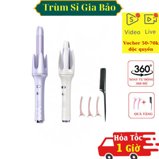 Máy Uốn Tóc Xoăn Tự Động HAZAMJ, Máy Làm Tóc 5in1 xoăn lơi, chống bỏng, uốn phồng, hippie, sóng nước size 28mm