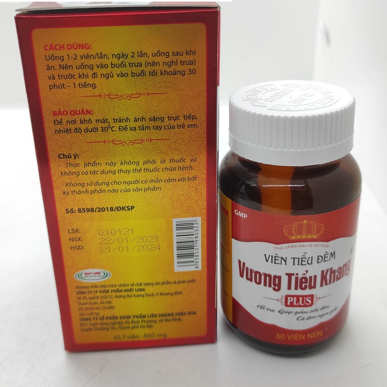 Viên tiểu đêm Vương tiểu khang PLUS - hỗ trợ bổ thận, giảm tiểu đêm, tiểu nhiều lần Hộp 30 viên