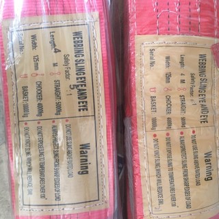 Cáp vải (cẩu hàng đỏ 5 tấn 3m) dây cẩu 5t3m