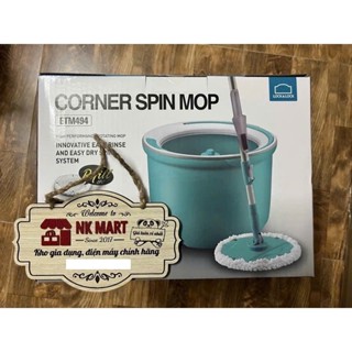 Bộ cây lau nhà xoay tay Lock&Lock ETM494 Corner 2 bông lau - Màu xanh biển