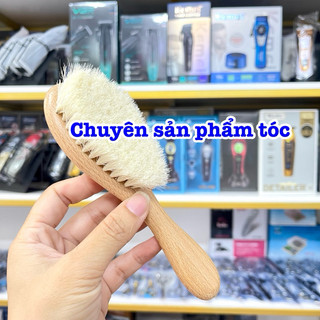 ✅ Barber Chổi phủi tóc Barber MS059 cao cấp cán gỗ sang trọng kích thước 18cm x 8cm lông quét 2cm phù hợp cho tiệm tóc